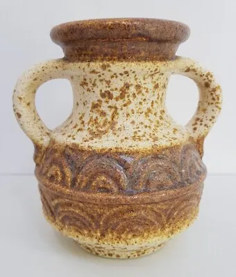 Buy Austrian Mid Century Handled Vase - Marked Austria 4467-18 Or 78 Brown 18cm High • 19.99£