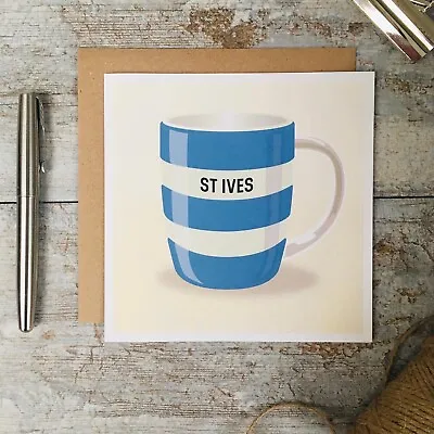 Buy Cornishware Inspired Greeting Card - 12oz Mug ST IVES • 3£