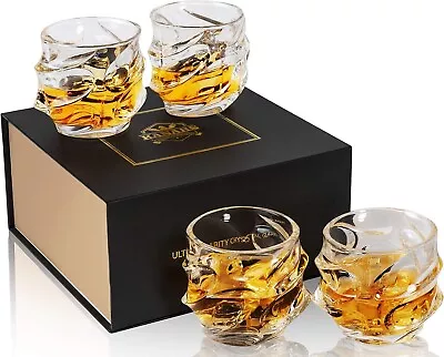 Buy KANARS Whiskey Glasses Set No-Lead Crystal Whisky Glass 320 Ml 4-Piece Gift Box • 24.90£