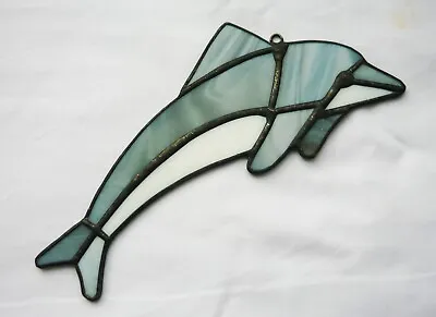 Buy Stained Glass Dolphin Suncatcher / Wall Hanging - Handmade  - 19cms (7.5ins) NEW • 7.45£