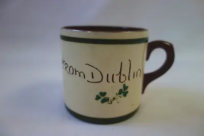 Buy Carrig Ware Pottery Mug – “From Dublin” With Clover Design – Good Cond • 3£