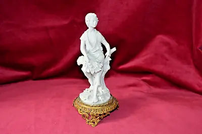 Buy Vintage Naples Parianware Boy Harvest Figurine On Ormolu Stand A/F • 39£