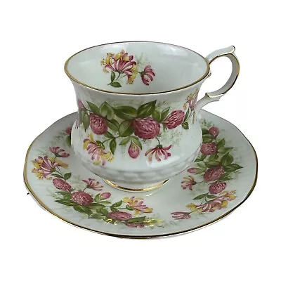 Buy A. Queen's Fine Bone China Rosina China Wild Flowers Footed Cup & Saucer • 20.14£