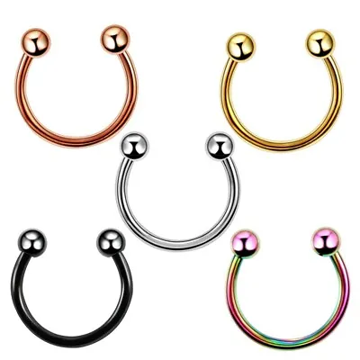 Buy Horseshoe Piercing Circular Barbell Ring Septum Ear Tragus Surgical Steel Lip  • 1.59£