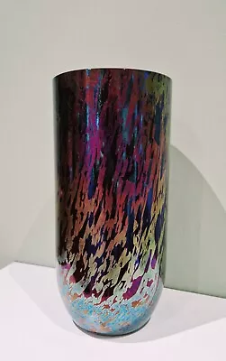 Buy Large Royal Brierley Studio Art Glass Iridescent Vase - Signed • 45£