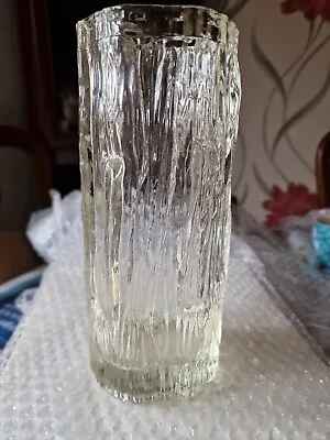 Buy Whitefriars Style Clear Bark Effect Vase 8.25  High • 35£