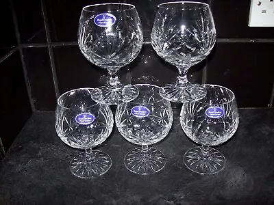 Buy 5 X Royal Doulton  Crystal  Ashford Brandy / Bailey's / Cognac Glasses New !! • 51.99£