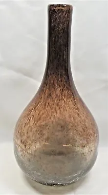 Buy Vintage Tall Murano Crackle Art Glass Hand Blown Glass Vase Brown Speckles • 143.12£