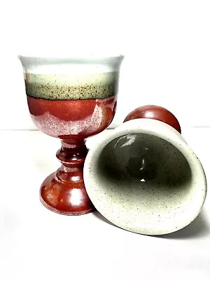 Buy Vintage Stoneware Art Pottery Chalise Medieval Wine Goblet Set Pre-owned. • 37.79£
