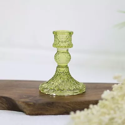 Buy Green Dinner Candle Holder Glass Vintage Taper Table Tabletop Party Home Décor • 6.95£