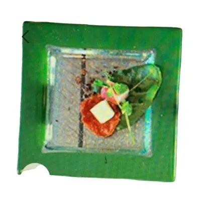 Buy Set 4 Parrot Green Rim Glass Serving Tile Plates 6  Dish Square St Patrick Party • 26.19£
