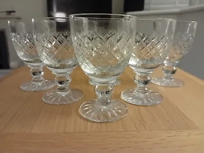Buy Set Of Six Antique High Quality Crystal Port/Aperitif/Sherry Bubble Stem Glasses • 19.99£