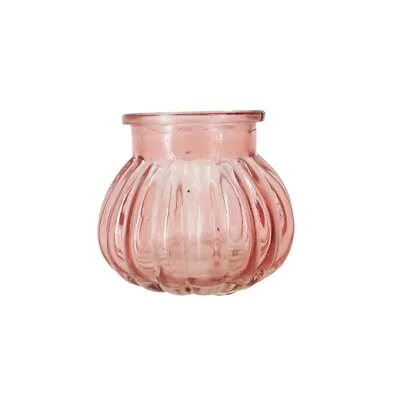 Buy Small Pink Bubble Bud Glass Flower Vase Jar Home Decoration Ornament • 6.15£
