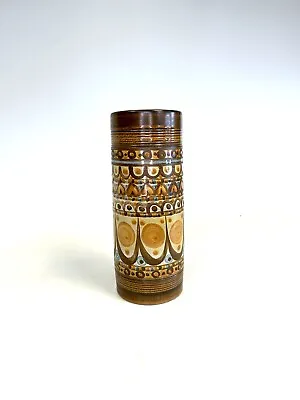 Buy Vintage Bourne Denby Hand Painted Tall Stoneware High Minaret Cylindrical Vase • 52£