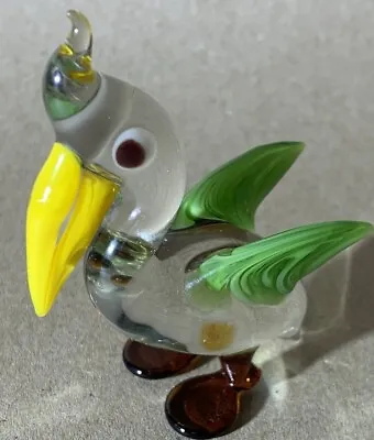 Buy Vintage Coloured Art Glass Parrot Ornament • 7£