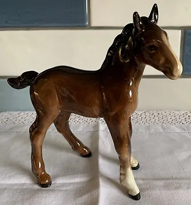 Buy BESWICK HORSE THE SHIRE FOAL LARGE BROWN GLOSS FINISH MODEL No. 951 PERFECT • 29.99£