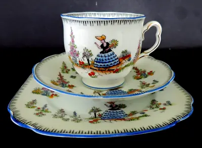 Buy Vintage / Art Deco China Tea Set Trio.Royal Albert Crown.Dainty Dinah.VGC. • 16.95£
