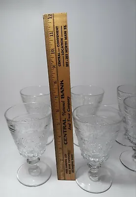 Buy Vintage Glassware, 6 Duncan & Miller Crystal Sandwich 5   Wine / Water Glasses  • 28.81£