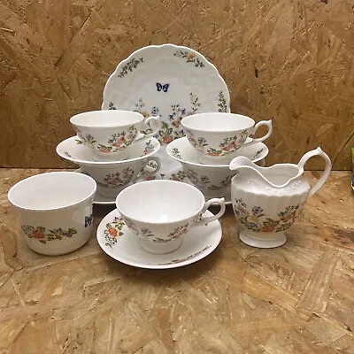 Buy Aynsley China Cottage Garden Tea Set - 5 Cups Saucers Cake Plate Jug Sugar • 49.99£