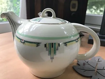 Buy Art Deco Teapot - Wizard Of Oz 1939 Emerald City Design - Woods Ware England • 450.47£