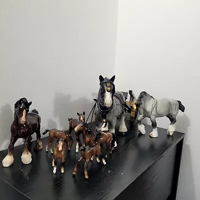 Buy 8 Beswick Shire Horses. Antique  Vintage, Collectable.  • 123£