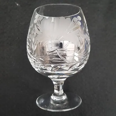 Buy 1 X Royal Brierley Honeysuckle Design Cut Glass Brandy Glass Signed • 11.99£