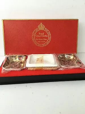 Buy Iconic Boxed Royal Crown Derby Fine Bone China Old Imari 1128 3-piece Set Unused • 470£