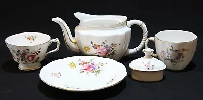 Buy 5 Antique Royal Crown Derby Bone China Tea Ware In 'Derby Posies' Pattern • 14.95£