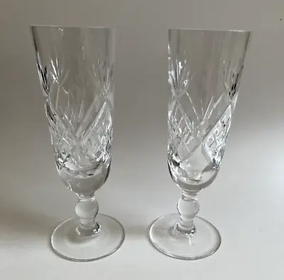 Buy Royal Brierley Crystal Elizabeth Pattern Cut Flute Champagne Glasses 6 3/4 , • 64.66£