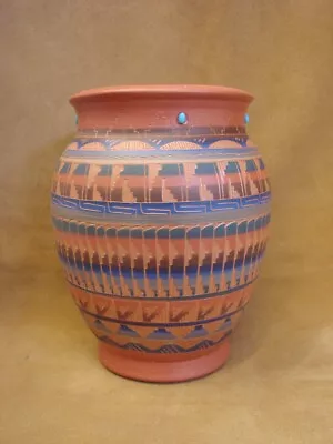 Buy Navajo Indian Hand Etched & Painted Pottery By Mirelle Gilmore • 95.89£