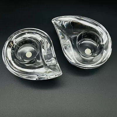 Buy 2 Orrefors Martti Rytkonen Teardrop Crystal Votive Holders Sweden Art Glass • 28.45£
