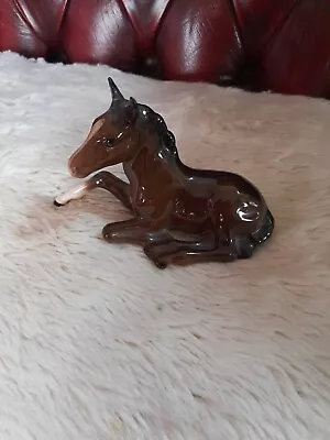 Buy Collectable Beswick Farm Countryside Brown Bay Horse Foal Lying Down  • 10£