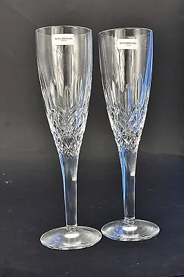 Buy Royal Doulton Crystal Highclere Cut Pair Of 21.5cm Champagne Flute Glasses • 45£