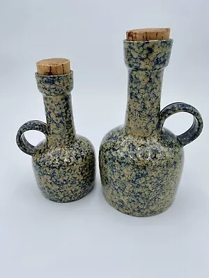 Buy Pair - Vintage Bitossi Handled Pottery Jugs/Vases W/Corks, Molten Glaze, Italy • 83.88£