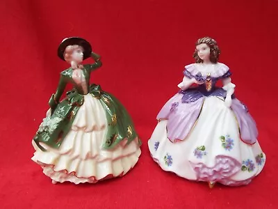 Buy COALPORT Fairest Flowers Two Miniature Figurines VIOLET And HOLLY • 13.99£