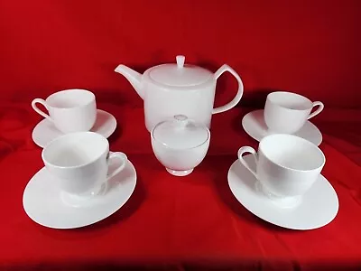 Buy White Fine Bone China Teacups And Saucers Teapot & Pots For 4 Mint Free Postage  • 19.99£