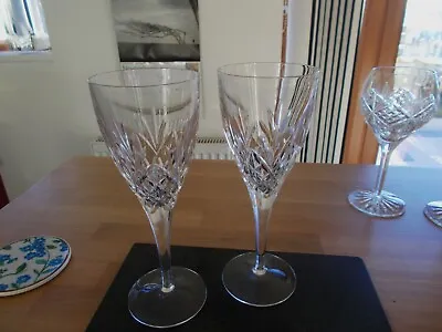 Buy Pair Of Large 22 Cm's High Edinburgh Crystal Silhouette Pattern Wine Glasses • 24.99£