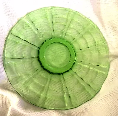 Buy Vintage Uranium Glass Dished Serving Plate / Platter - Green 27cm Fluted • 16£