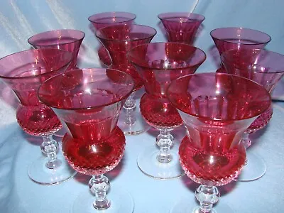 Buy Edinburgh Crystal Cranberry THISTLE Pattern Wine Glasses Set Of 10 5 1/4 Tall • 689.93£