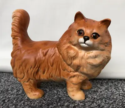 Buy Retro Beswick Persian Standing Ginger Cat Figurine Tail Upright Matt Finish • 15£