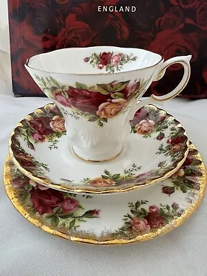 Buy Royal Albert Doulton Old Country Roses Tea Or Coffee Cup Trio Set England • 71.11£
