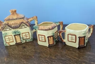 Buy 3x Piece Keele St Pottery Cottage Teapot / Sugar Bowl / Milk Jug  • 5.50£