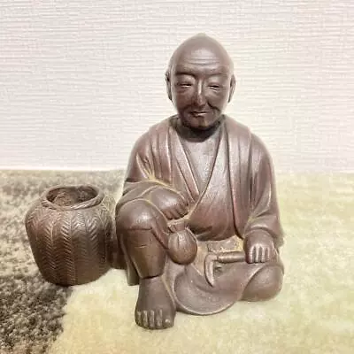 Buy FARMER BIZEN Ware Pottery Statue 5.2 Inch MEIJI Era Japanese Antique Old Art • 188.60£