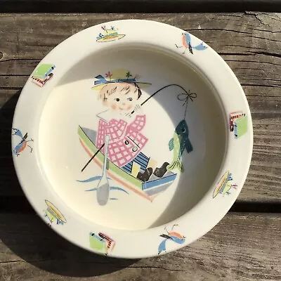 Buy Old Vintage Ceramic Figgjo Flint Norway Childs Nursery Ware Baby’s Plate Bowl • 15£