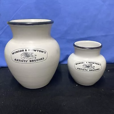 Buy 2 X Rare Winsor & Newton Artists Denby Ceramic Vases - 1 X 6” H & 1 X 4” • 59.99£