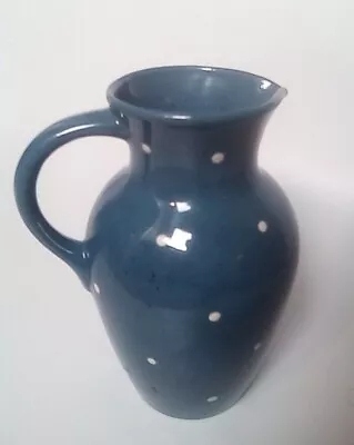 Buy Dartmouth Pottery Devon Blue White Spotted Jug / Vase 19 Cm • 18£