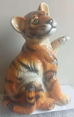 Buy Vintage Large Pottery Tiger Cub.11.5 Inch Tall. Good Condition. • 60£