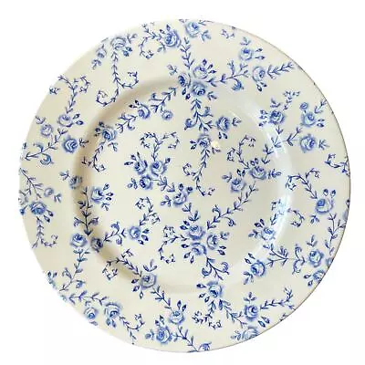 Buy Set Of 8 ROYAL STAFFORD Shabby Chic Blue Rose Porcelain 11  Dinner Plates NEW • 104.20£