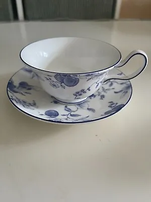 Buy Wedgewood Bone China Tea Cup And Saucer Blue Plum Design • 15£