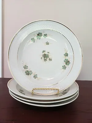 Buy 4 Thomas Germany China Pattern #7077 White W/Green Flowers COUPE SOUP BOWLS • 15.12£